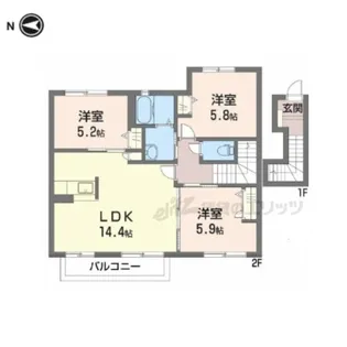 コンフォート東福寺A・C【2階】の間取り