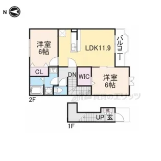ポライトリー ガーデンC棟【2階】の間取り