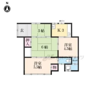 京都府京都市右京区太秦井戸ケ尻町【一戸建】の間取り