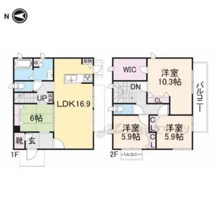 奈良県香芝市すみれ野1丁目【一戸建】の間取り