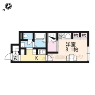 レオパレス私市【107号室】の間取り