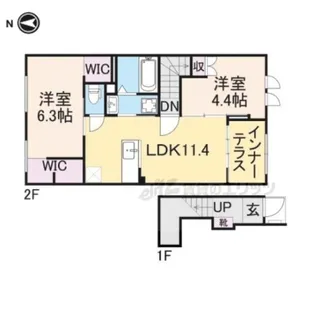 porte bonheur ふたかみ【201号室】の間取り