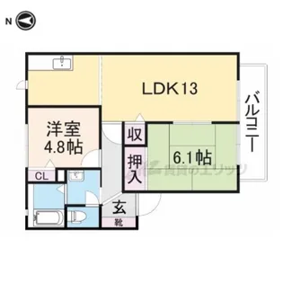 シャルマンハイツ【1階】の間取り