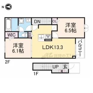 ウッドヴィレッジ甲南 WEST【2階】の間取り