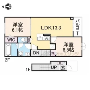 ウッドヴィレッジ甲南 WEST【2階】の間取り