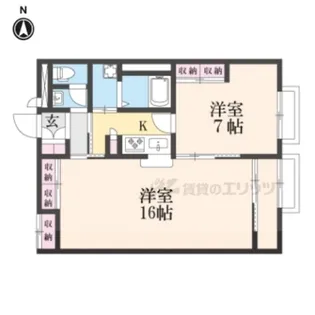 レオパレスヴィラージュE【102号室】の間取り