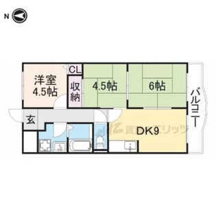 サンプラザ神楽【4階】の間取り