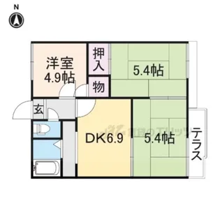 尺土グリーンヴィレッジB【1階】の間取り
