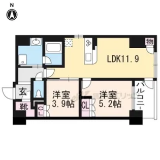 ソルレヴェンテ堀川高辻【10階】の間取り