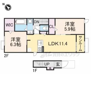 ベル・ノヴァーリス【203号室】の間取り