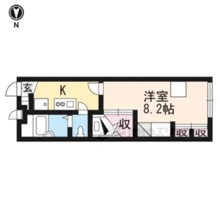 レオパレスユニバース橿原【106号室】の間取り