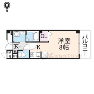 ブランドール佐保川【3階】の間取り