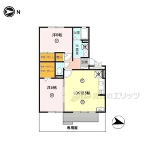 ロイヤルガーデン上牧A棟B棟【1階】の間取り