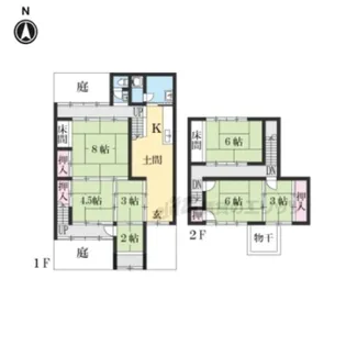 京都府京都市右京区太秦安井北御所町【一戸建】の間取り