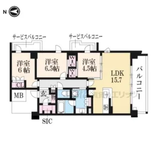 シエリア京都二条【711号室】の間取り
