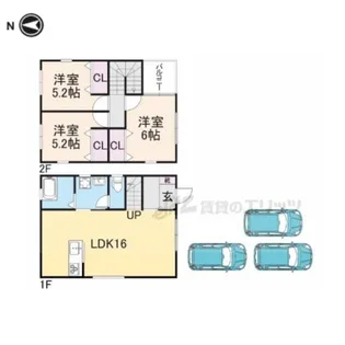 滋賀県長浜市南高田町【テラスハウス】の間取り