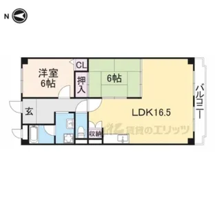 サンハイツ寝屋川【3階】の間取り