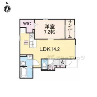 プティ フォレスタ柏原【1階】の間取り