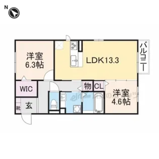 グランデフェリーチェR棟【2階】の間取り