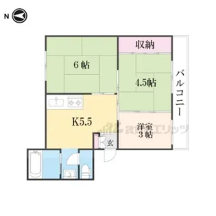 コーポレート筒井【201号室】の間取り