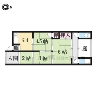 京都府京都市右京区太秦安井柳通町【テラスハウス】の間取り