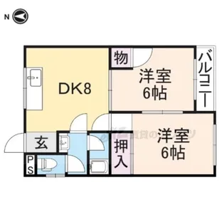禁野ハイツ【204号室】の間取り