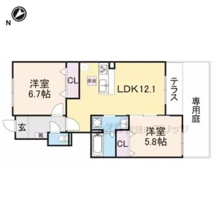 エスポワール・タミ【101号室】の間取り
