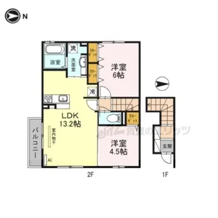 プラムコート大安寺A棟【2階】の間取り