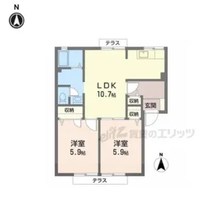 グリーンハイツA【A101号室】の間取り