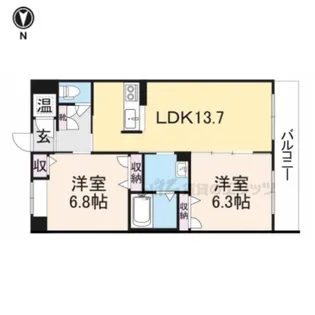 ヒルサイドテラス【2階】の間取り