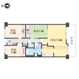 朝倉グリーンマンション【1階】の間取り