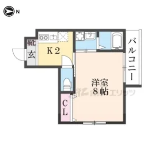 クオリエ京都堀川【2階】の間取り
