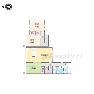 奈良県奈良市朱雀2丁目【テラスハウス】の間取り