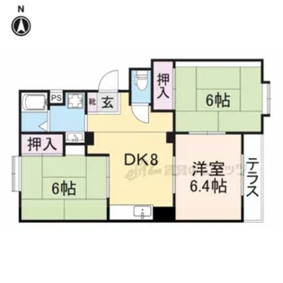ハピネス西口?【103号室】の間取り