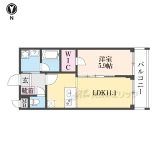 ベラジオ雅び京都洛央【202号室】の間取り