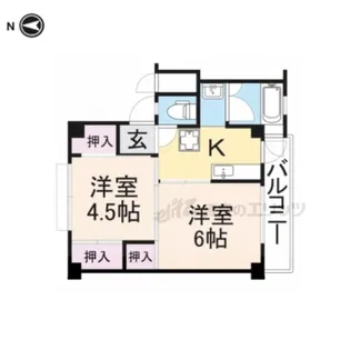 ビレッジハウス曽大根2号棟【106号室】の間取り