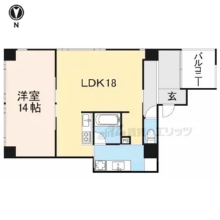 きたまちアパートメント【4階】の間取り