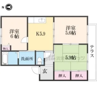 パイン法隆寺【201号室】の間取り