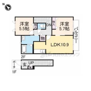 メゾン・シャトレール【B202号室】の間取り