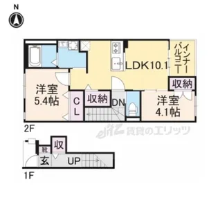 リヴェール中今里【202号室】の間取り