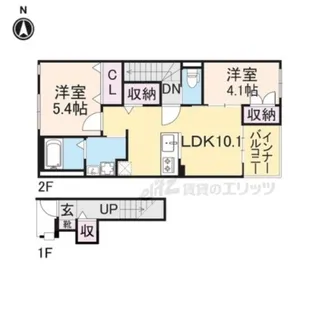リヴェール中今里【2階】の間取り