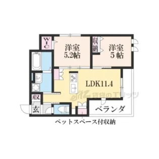 アクアフォンス桂【301号室】の間取り