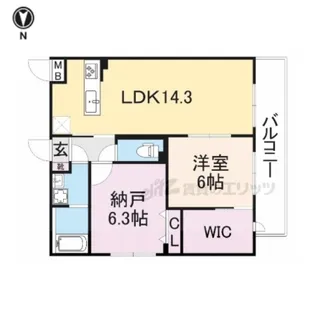 シャルレ17番館【106号室】の間取り