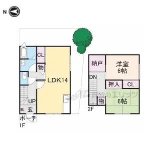 奈良県生駒市壱分町【テラスハウス】の間取り