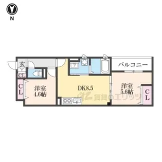 ラモーナ藤阪元町【2階】の間取り