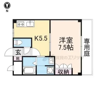 パンヴィラージュ【102号室】の間取り