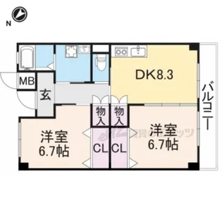 シャイニング壱番館【302号室】の間取り