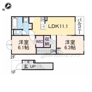 クレメント近江八幡A【2階】の間取り
