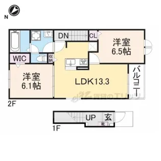 クレメント近江八幡B【201号室】の間取り