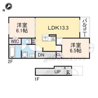 クレメント近江八幡B【203号室】の間取り